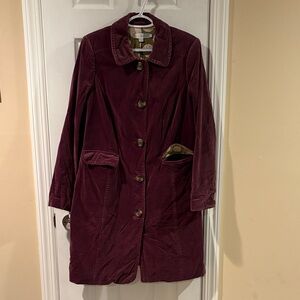 Boden plum velvet coat size US 10R